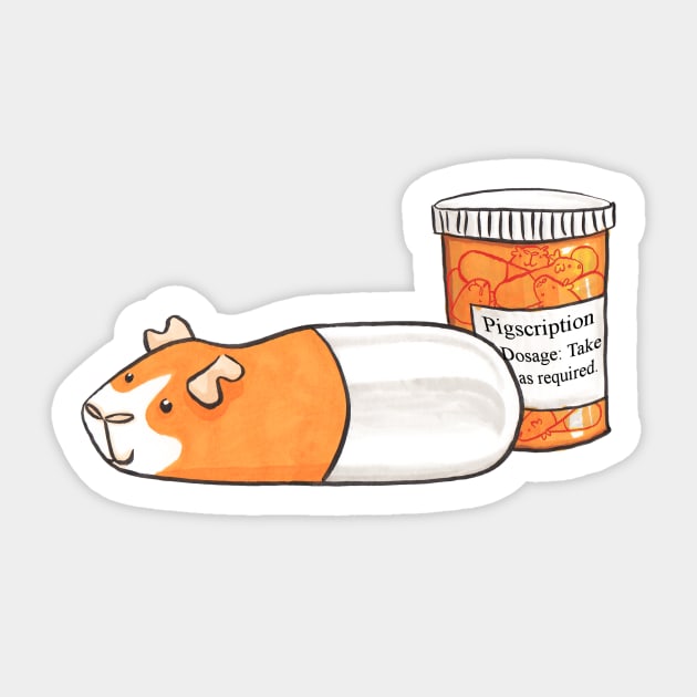 Pigscription - Pig Pills Sticker by shiro